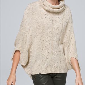 NWT White House Black Market modern cable knit dolman sweater